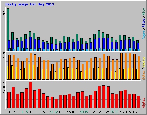 Daily usage for May 2013