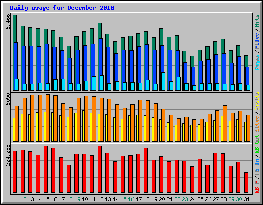 Daily usage for December 2018