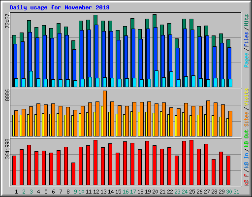 Daily usage for November 2019