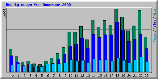 Hourly usage for December 2009
