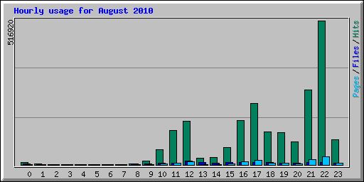 Hourly usage for August 2010