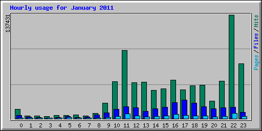 Hourly usage for January 2011