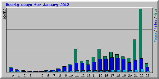 Hourly usage for January 2012