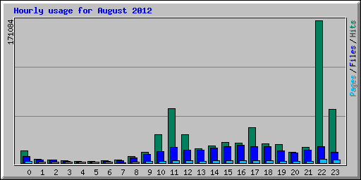 Hourly usage for August 2012