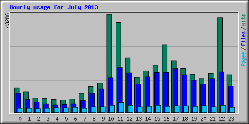 Hourly usage for July 2013