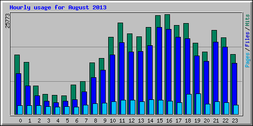 Hourly usage for August 2013