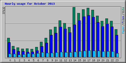 Hourly usage for October 2013