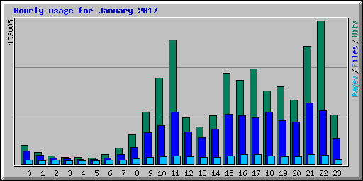 Hourly usage for January 2017