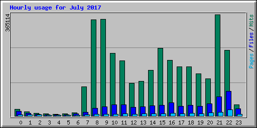 Hourly usage for July 2017