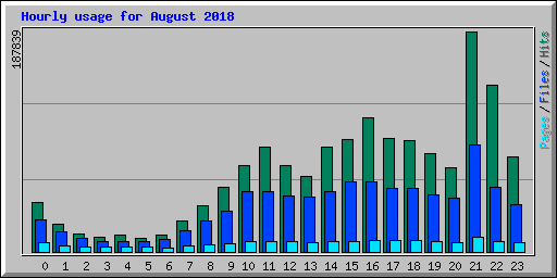 Hourly usage for August 2018