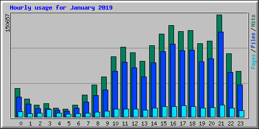 Hourly usage for January 2019