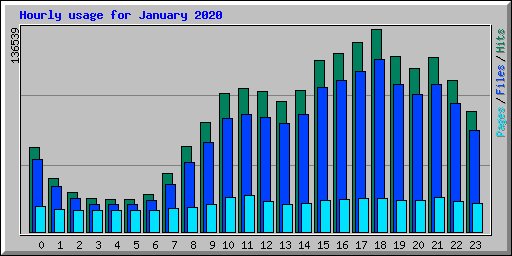 Hourly usage for January 2020