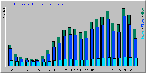 Hourly usage for February 2020