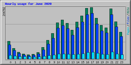 Hourly usage for June 2020