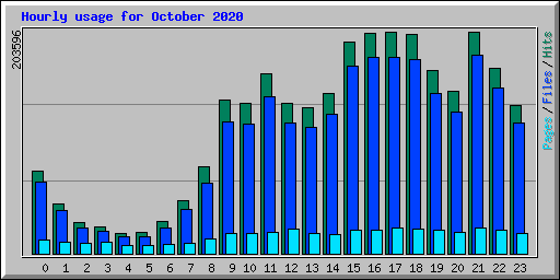 Hourly usage for October 2020